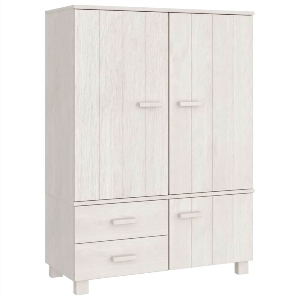 Wardrobe White 99x45x137 cm Solid Wood Pine