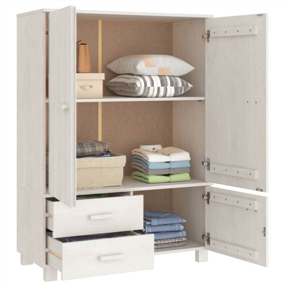 Wardrobe White 99x45x137 cm Solid Wood Pine