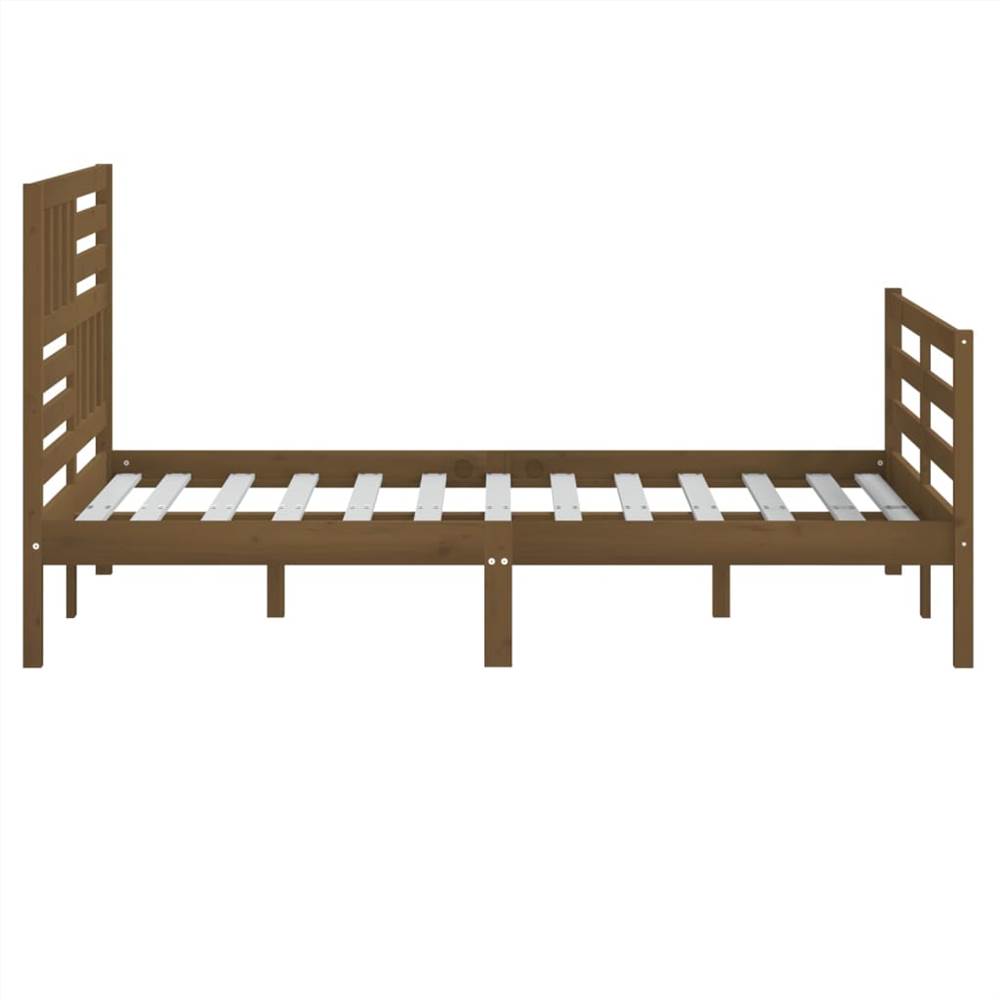 Bed Frame Honey Brown Solid Wood 120x200 cm 4FT Small Double