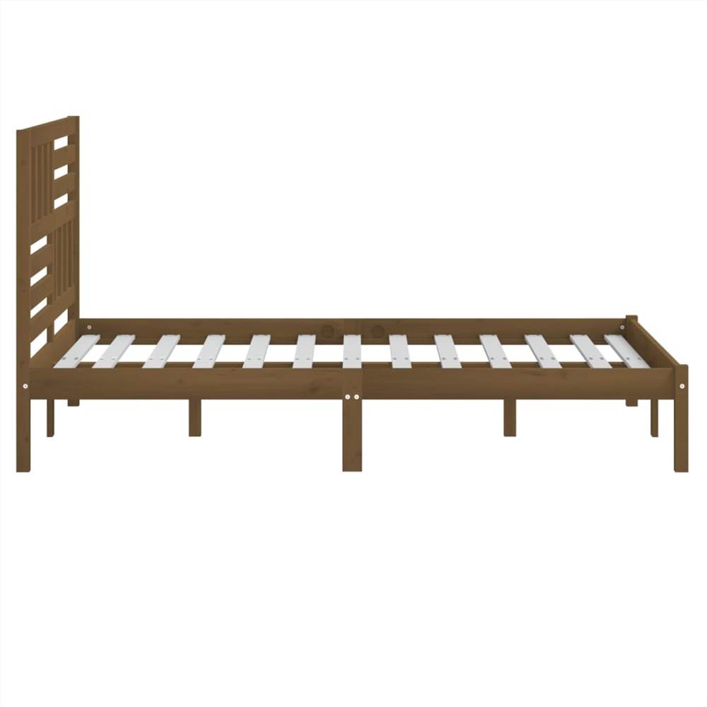 Bed Frame Honey Brown Solid Wood Pine 160x200 cm King Size