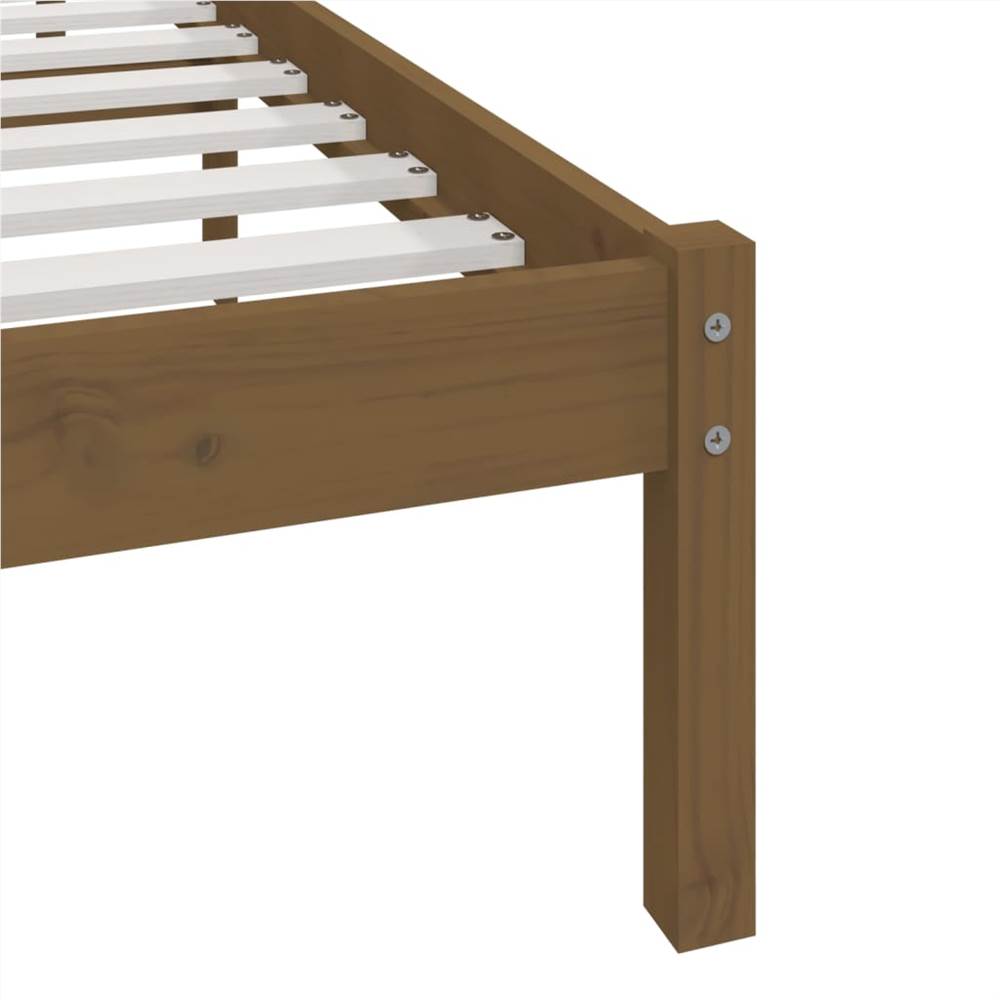 Bed Frame Honey Brown Solid Wood Pine 160x200 cm King Size