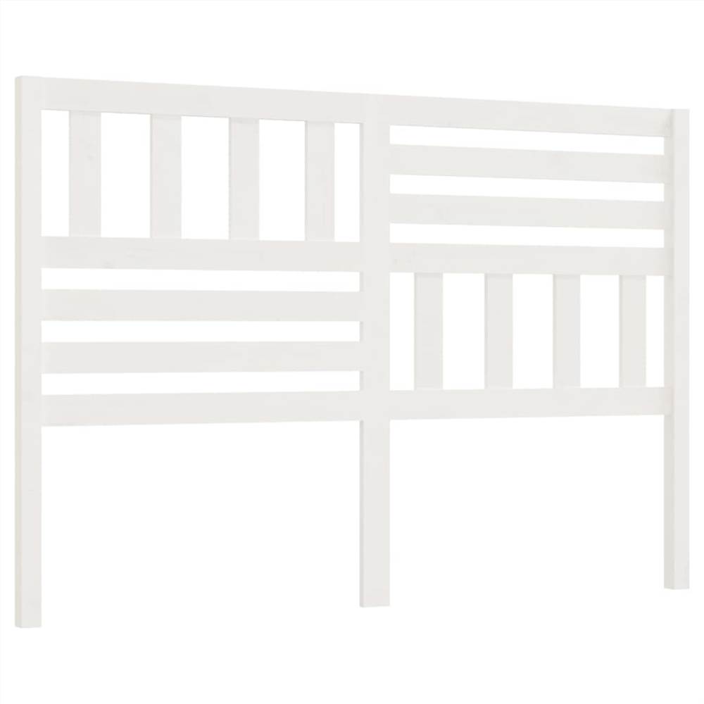 Bed Headboard White 126x4x100 cm Solid Wood Pine