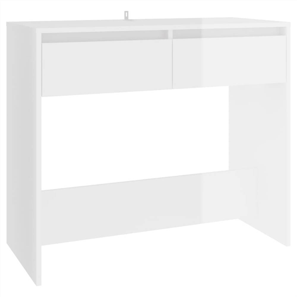 Console Table High Gloss White 89x41x76.5 cm Steel