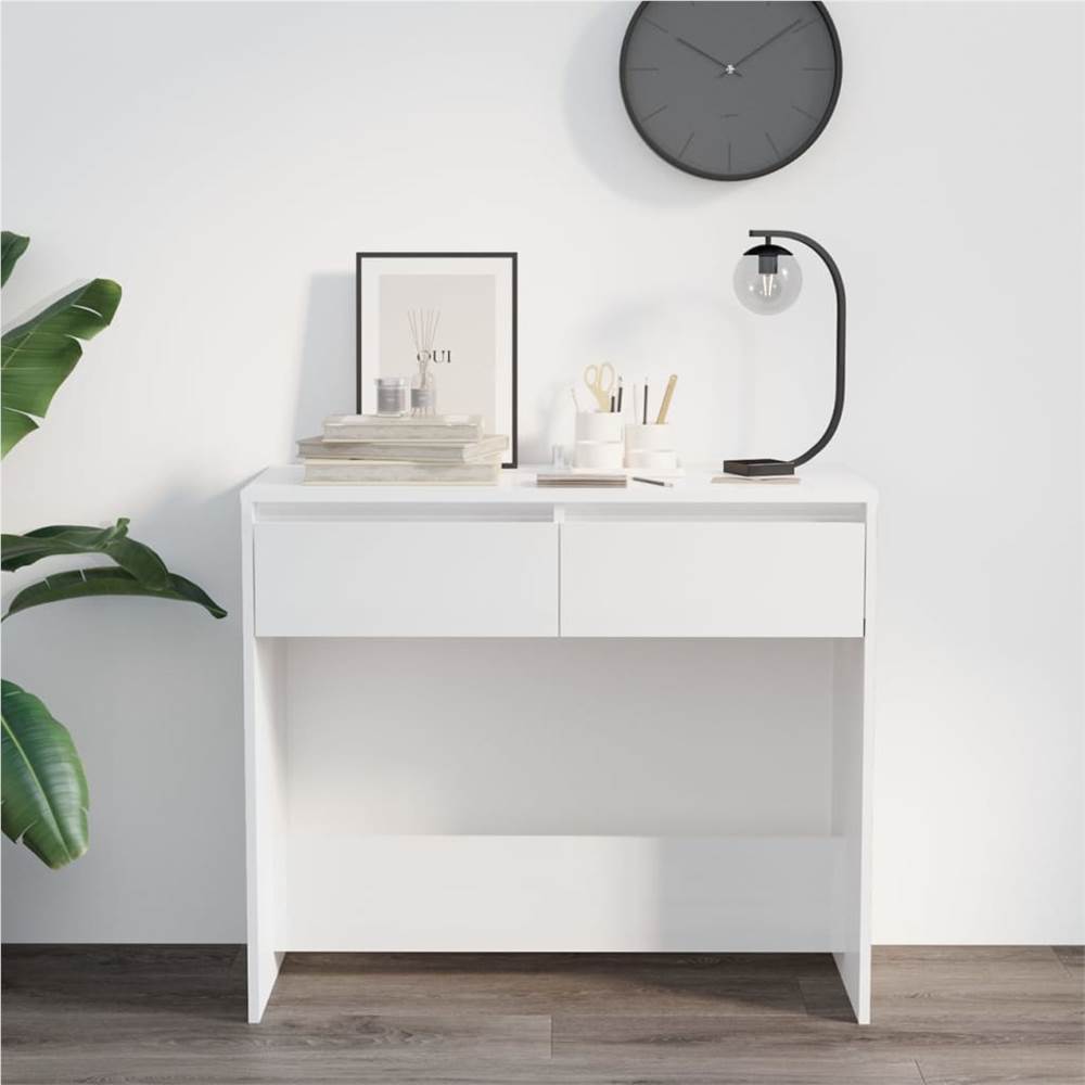 Console Table High Gloss White 89x41x76.5 cm Steel