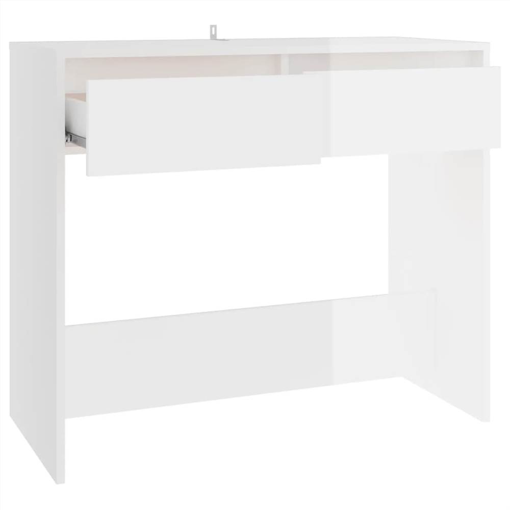 Console Table High Gloss White 89x41x76.5 cm Steel