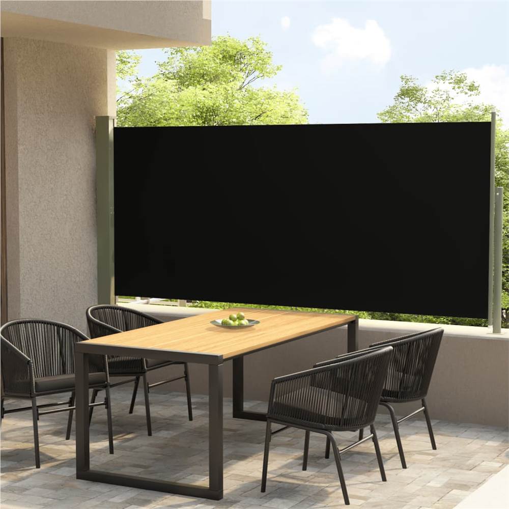 

Patio Retractable Side Awning 140x300 cm Black