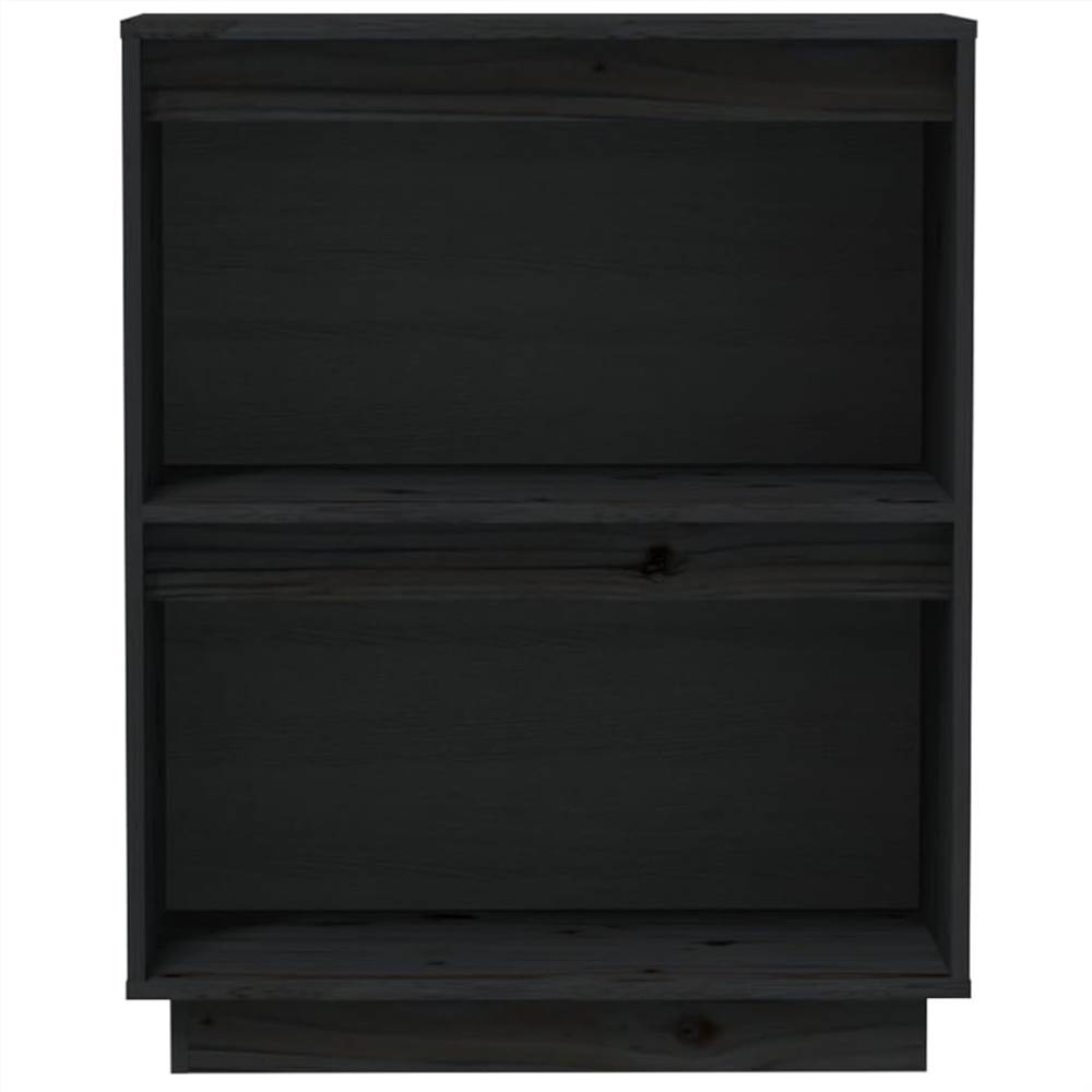 Console Cabinet Black 60x34x75 cm Solid Wood Pine