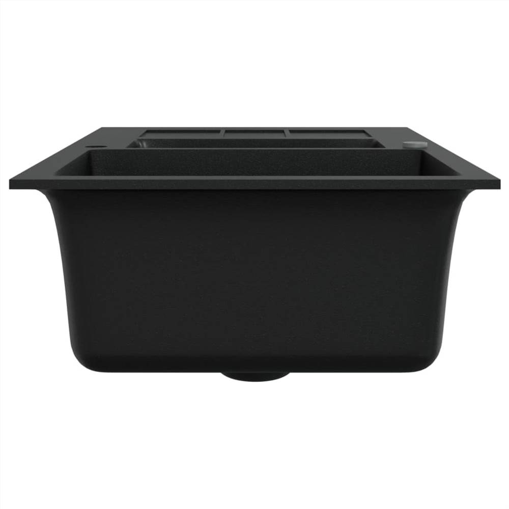 Granite Kitchen Sink Double Basins Black