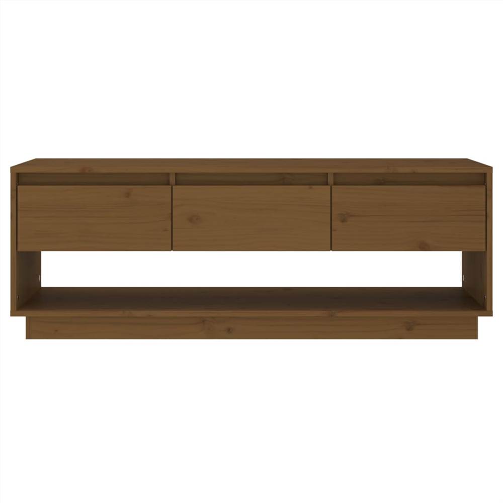 TV Cabinet Honey Brown 110.5x34x40 cm Solid Wood Pine