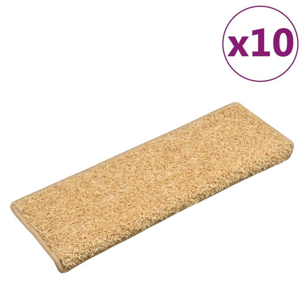 Stair Mats 10 pcs 65x25 cm Beige