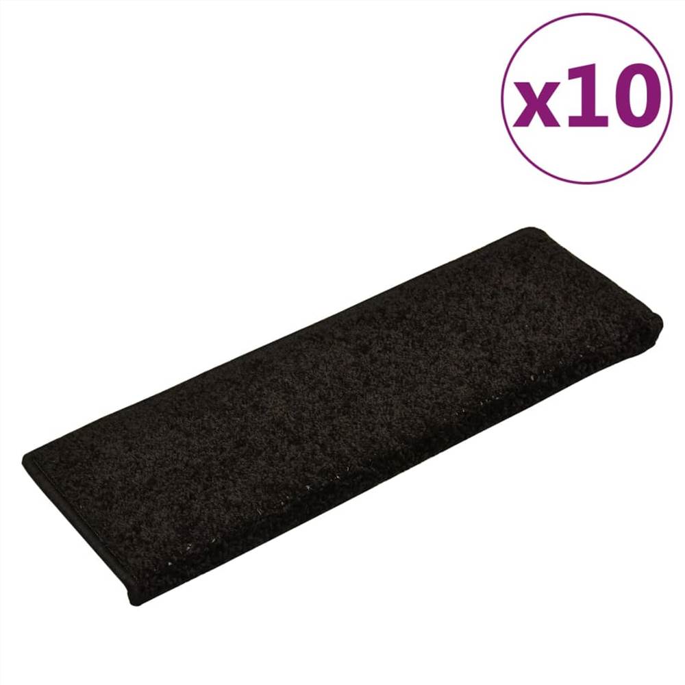 Stair Mats 10 pcs 65x25 cm Black