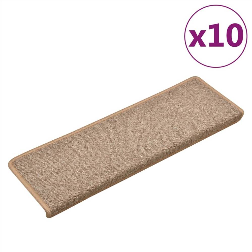 Stair Mats 10 pcs 65x25 cm Light Brown