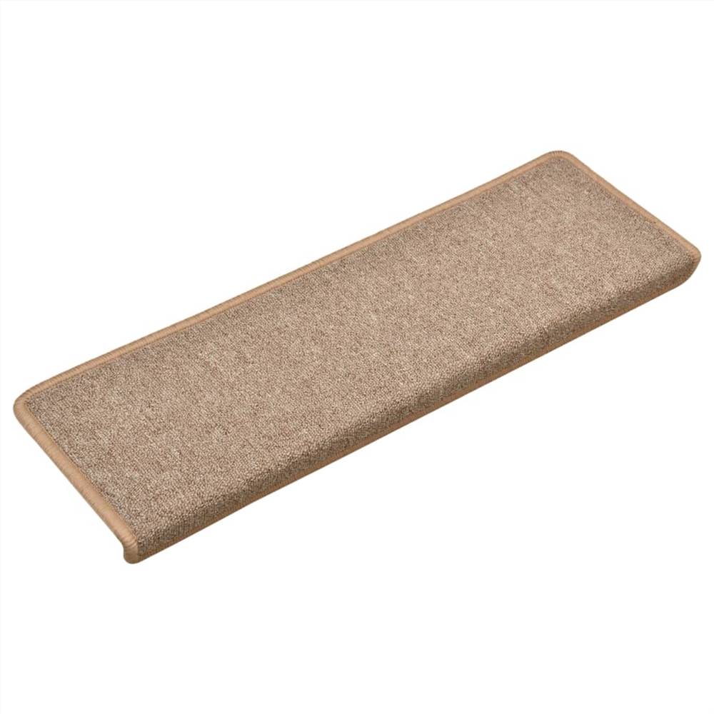 Stair Mats 10 pcs 65x25 cm Light Brown