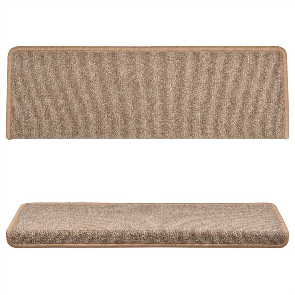 Stair Mats 10 pcs 65x25 cm Light Brown