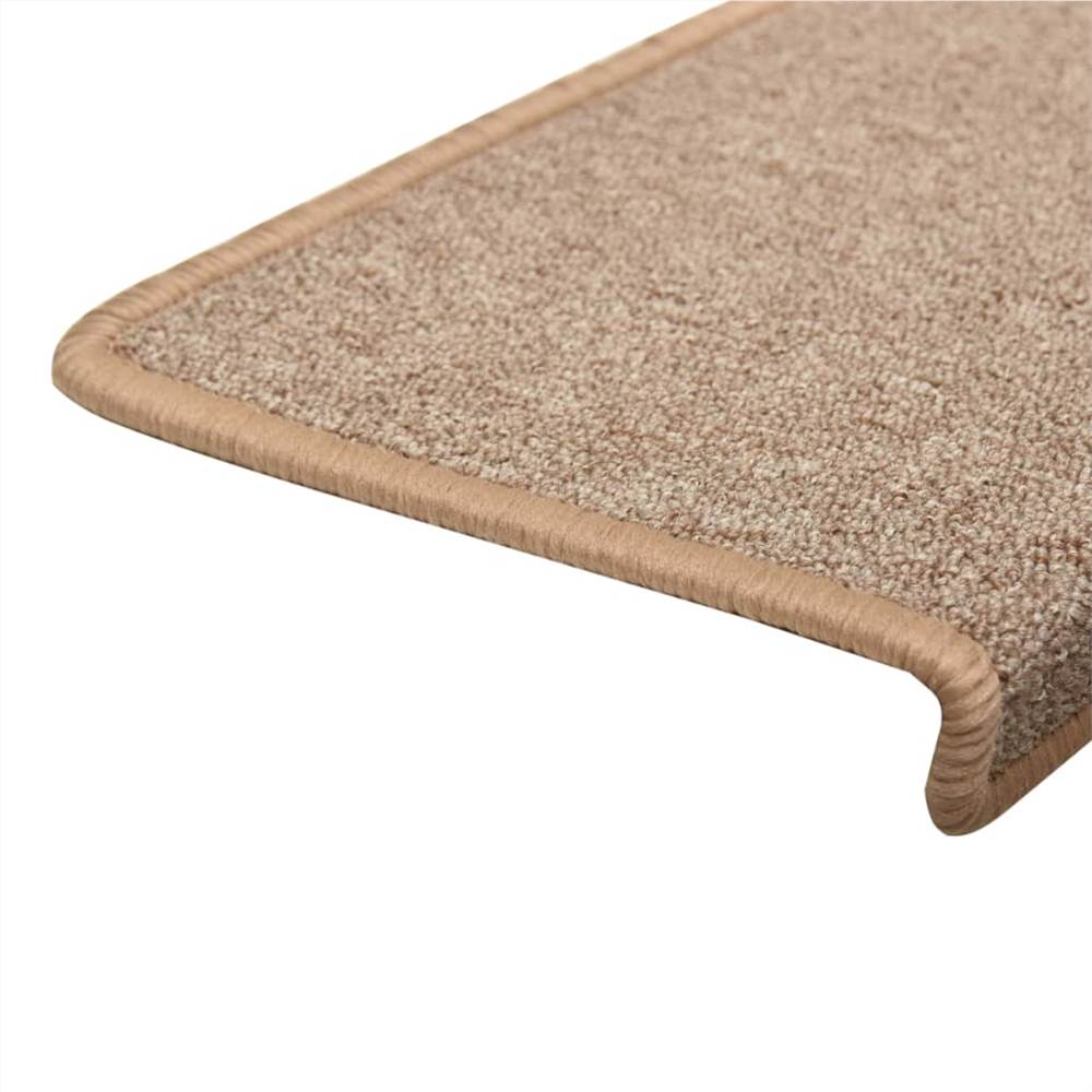 Stair Mats 10 pcs 65x25 cm Light Brown
