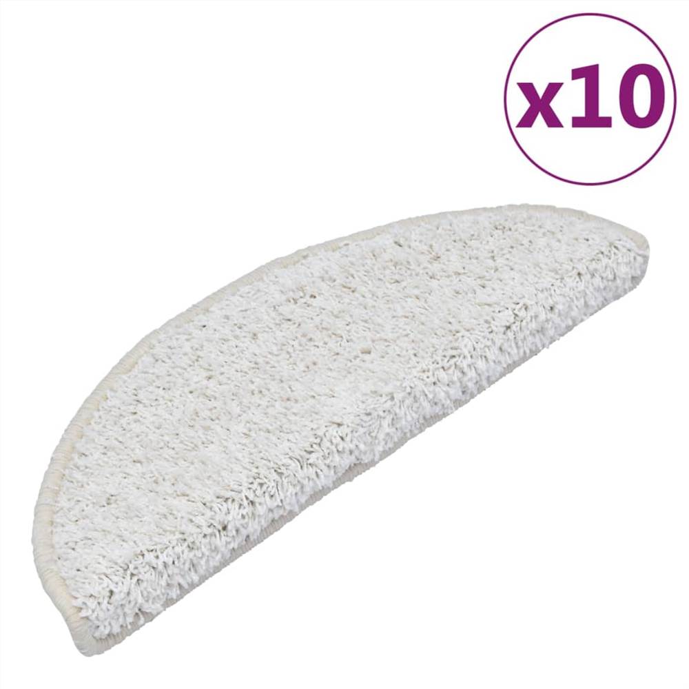 Stair Mats 10 pcs 65x25 cm White