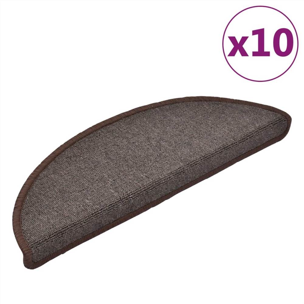 Stair Mats 10 pcs 65x28 cm Coffee Brown