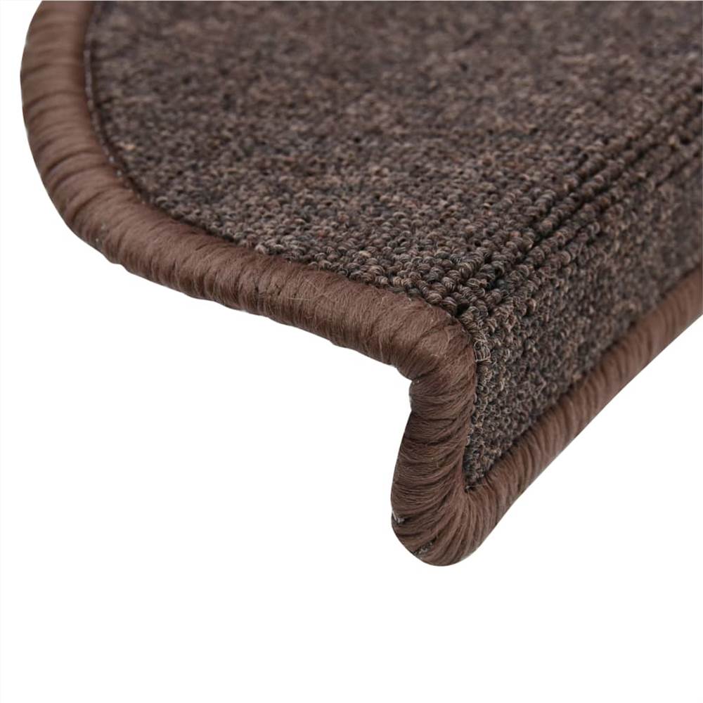 Stair Mats 10 pcs 65x28 cm Coffee Brown
