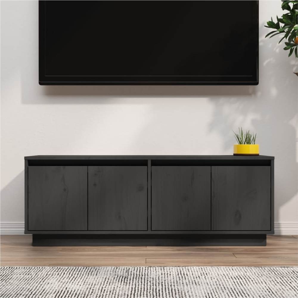 TV Cabinet Grey 110x34x40 cm Solid Wood Pine