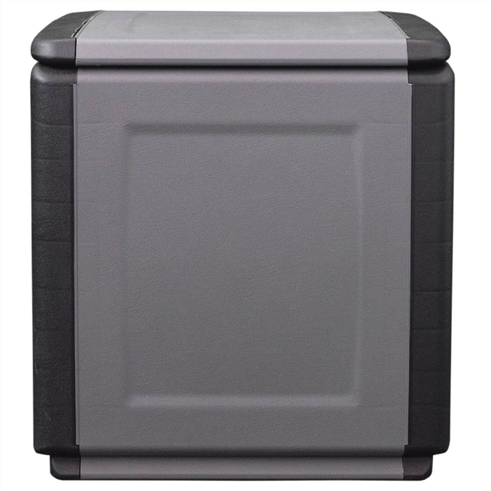 Garden Storage Box 54x53x57 cm 130 L Dark Grey and Black