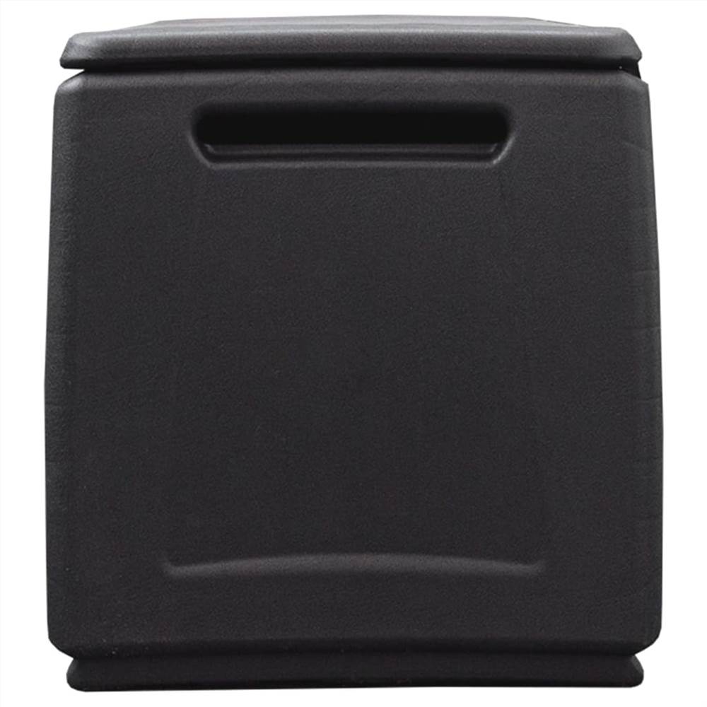 Garden Storage Box 54x53x57 cm 130 L Dark Grey and Black