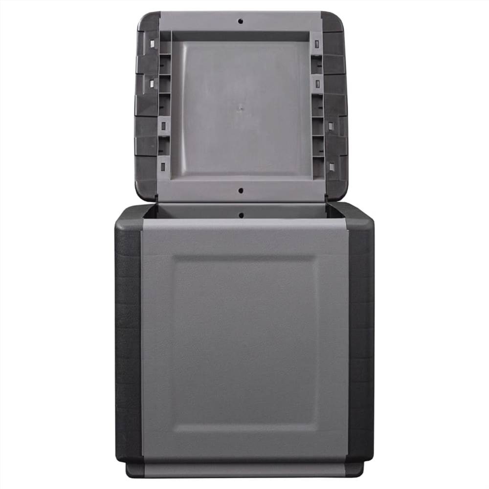 Garden Storage Box 54x53x57 cm 130 L Dark Grey and Black