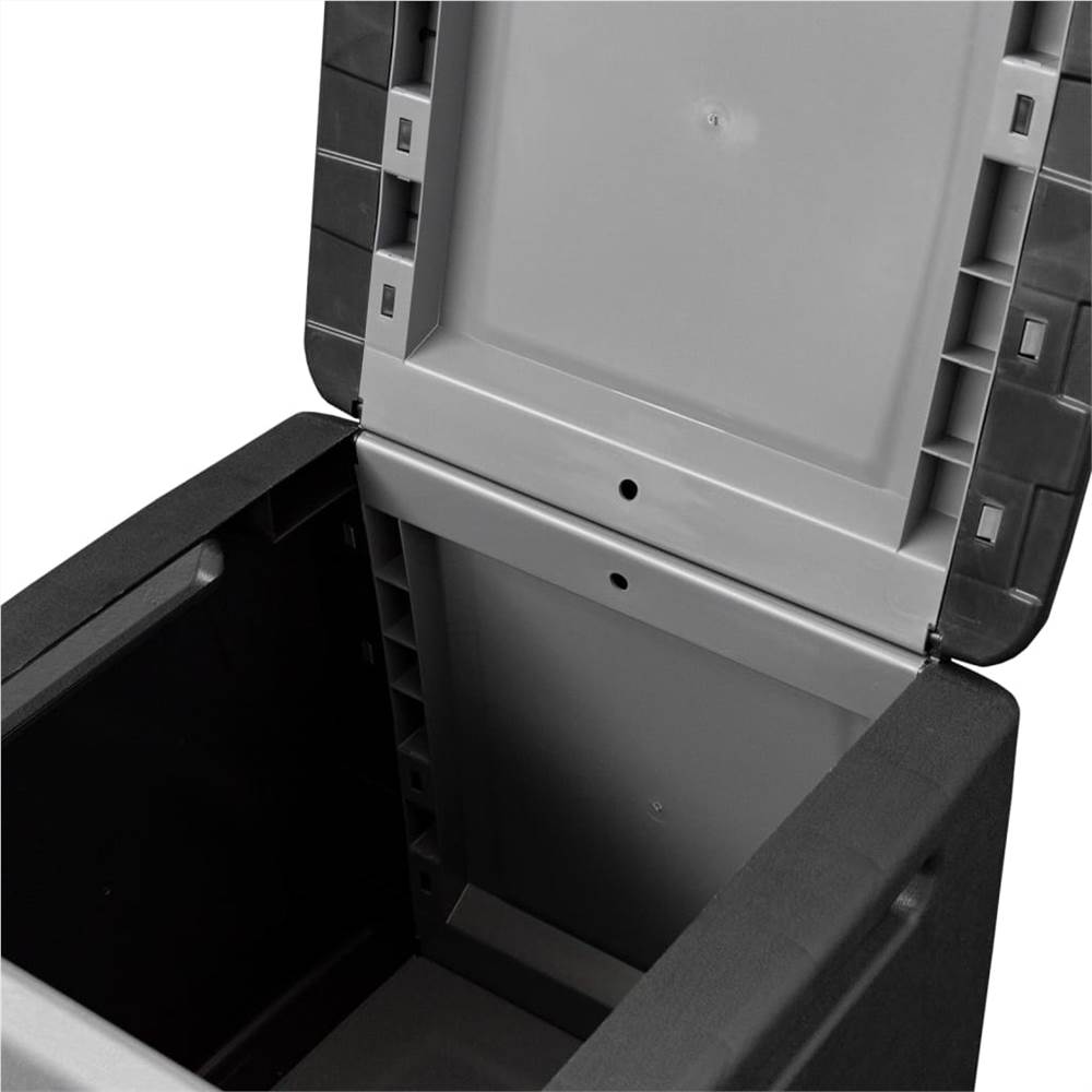Garden Storage Box 54x53x57 cm 130 L Dark Grey and Black