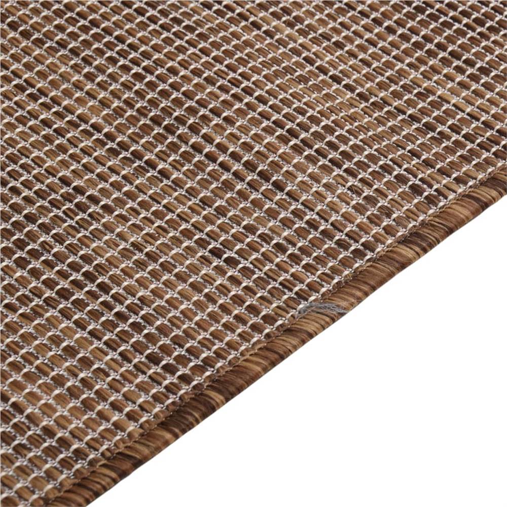 Outdoor Flatweave Rug 200x280 cm Brown