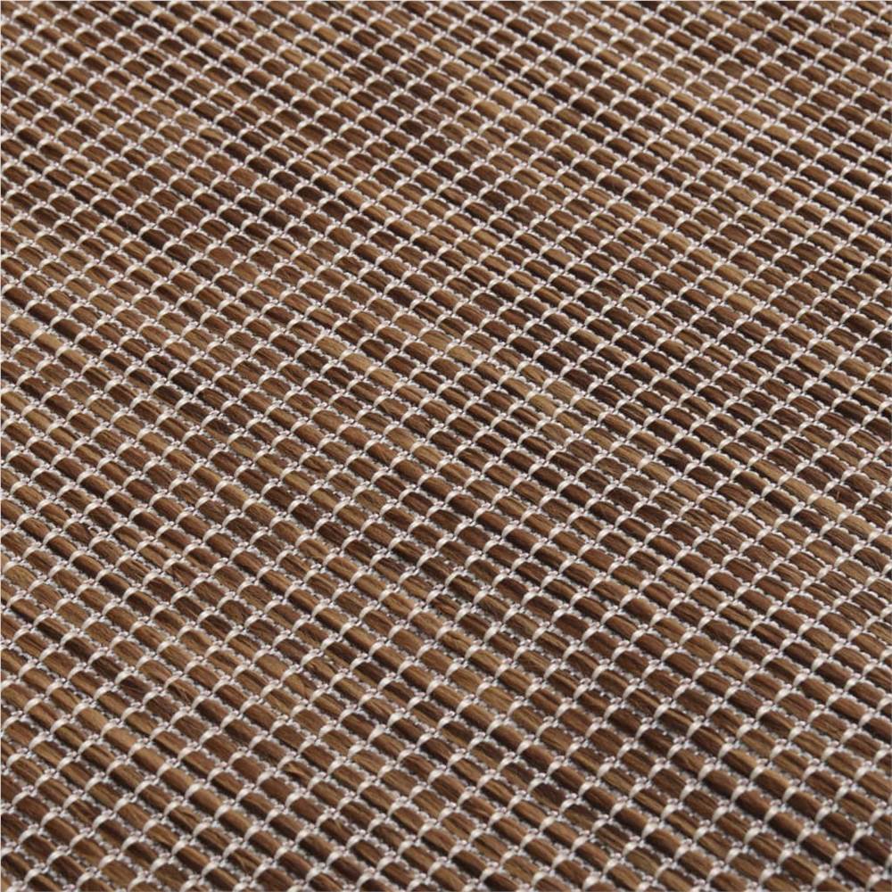 Outdoor Flatweave Rug 200x280 cm Brown