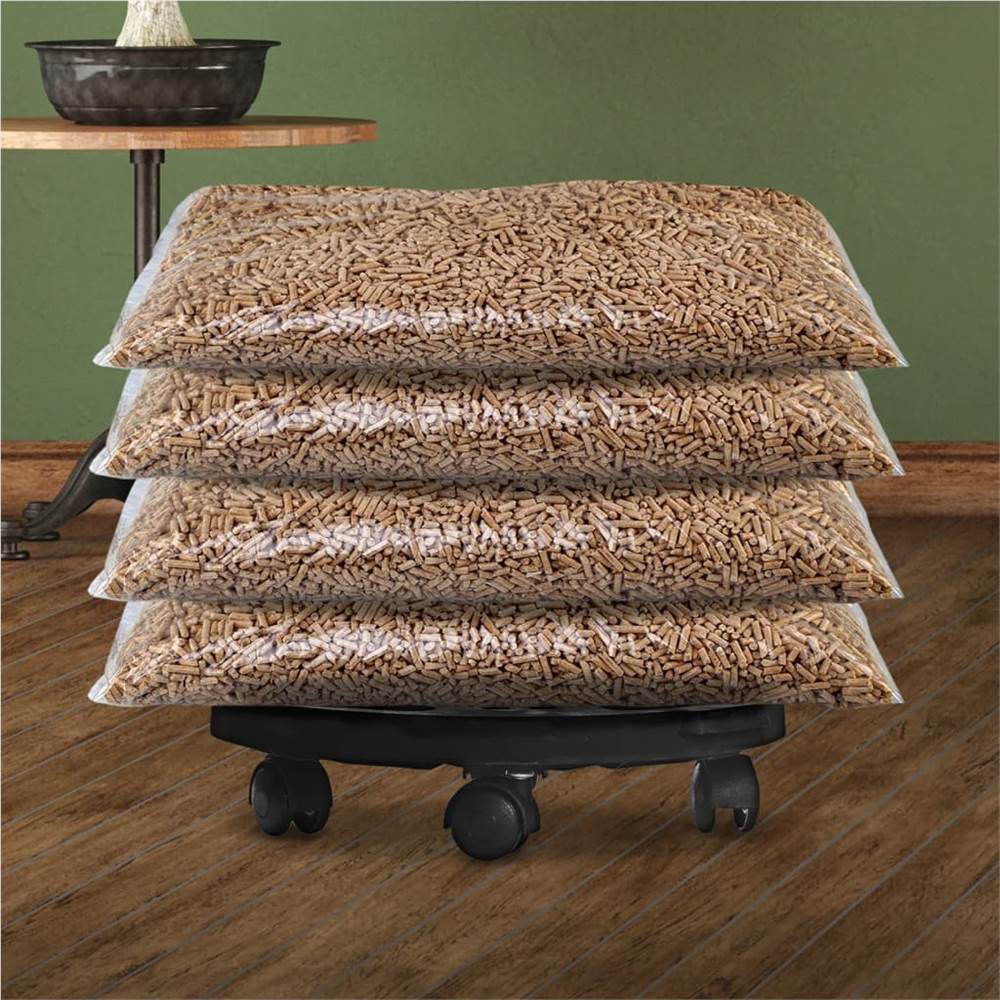 Plant Trolley with Wheels Diameter 30 cm Black 170 kg