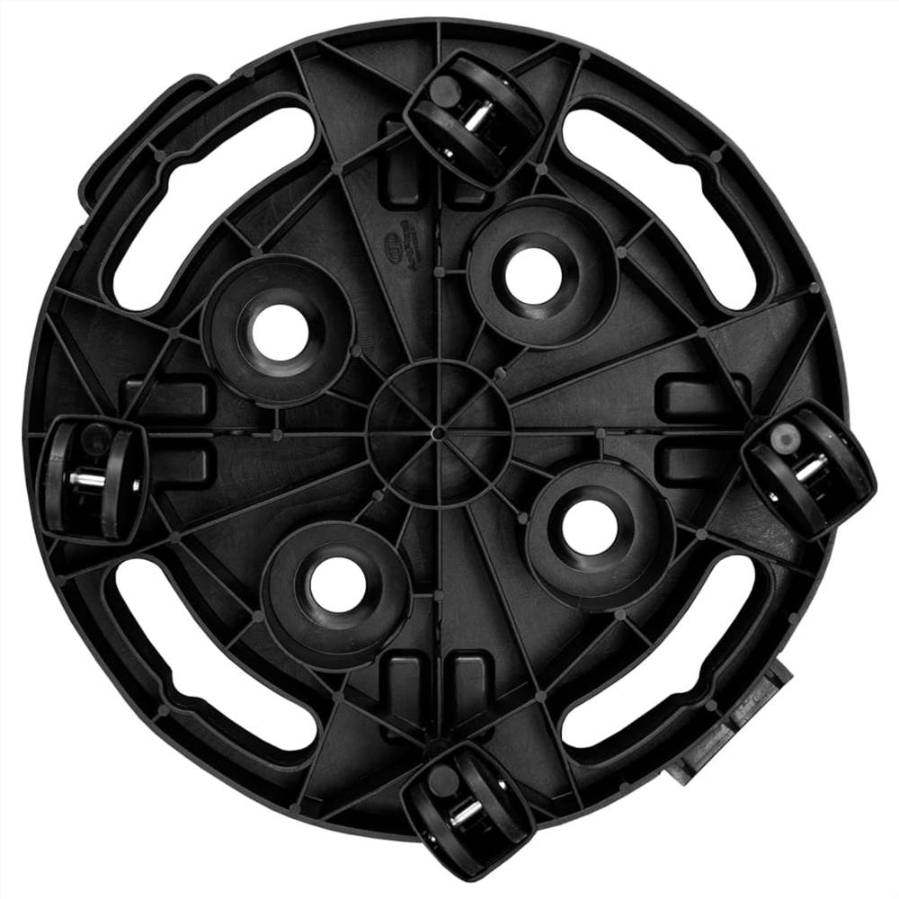 Plant Trolley with Wheels Diameter 30 cm Black 170 kg