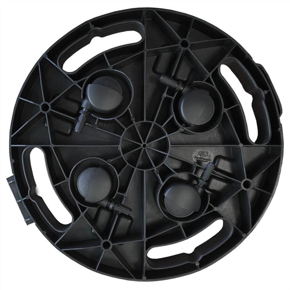 Plant Trolley with Wheels Diameter 30 cm Black 170 kg