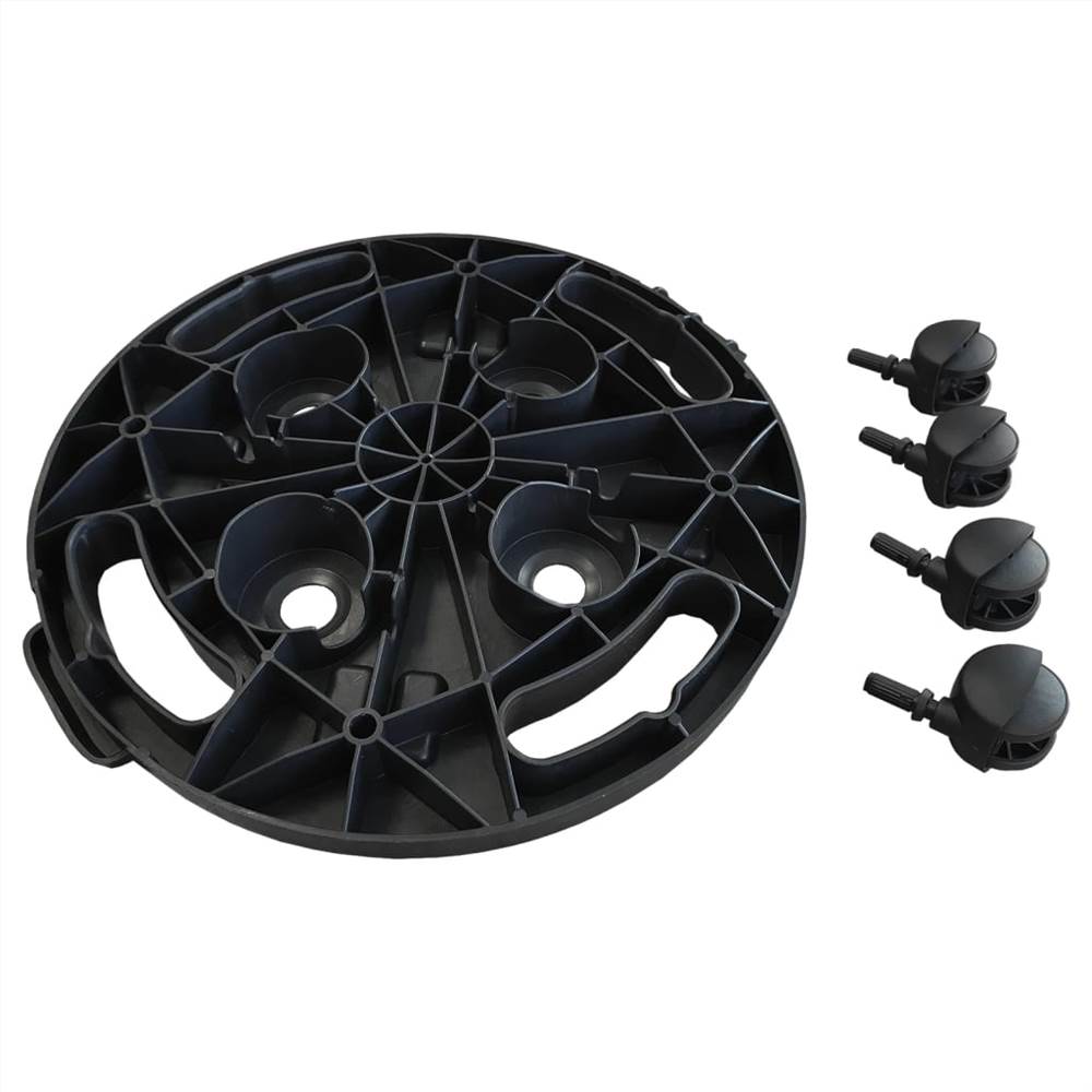 Plant Trolley with Wheels Diameter 30 cm Black 170 kg