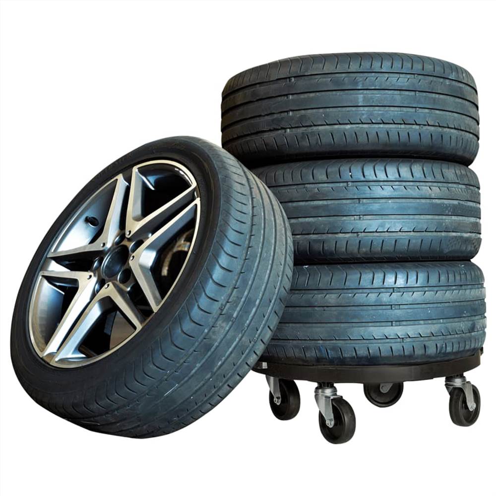 Plant Trolley with Wheels Diameter 40 cm Black 275 kg
