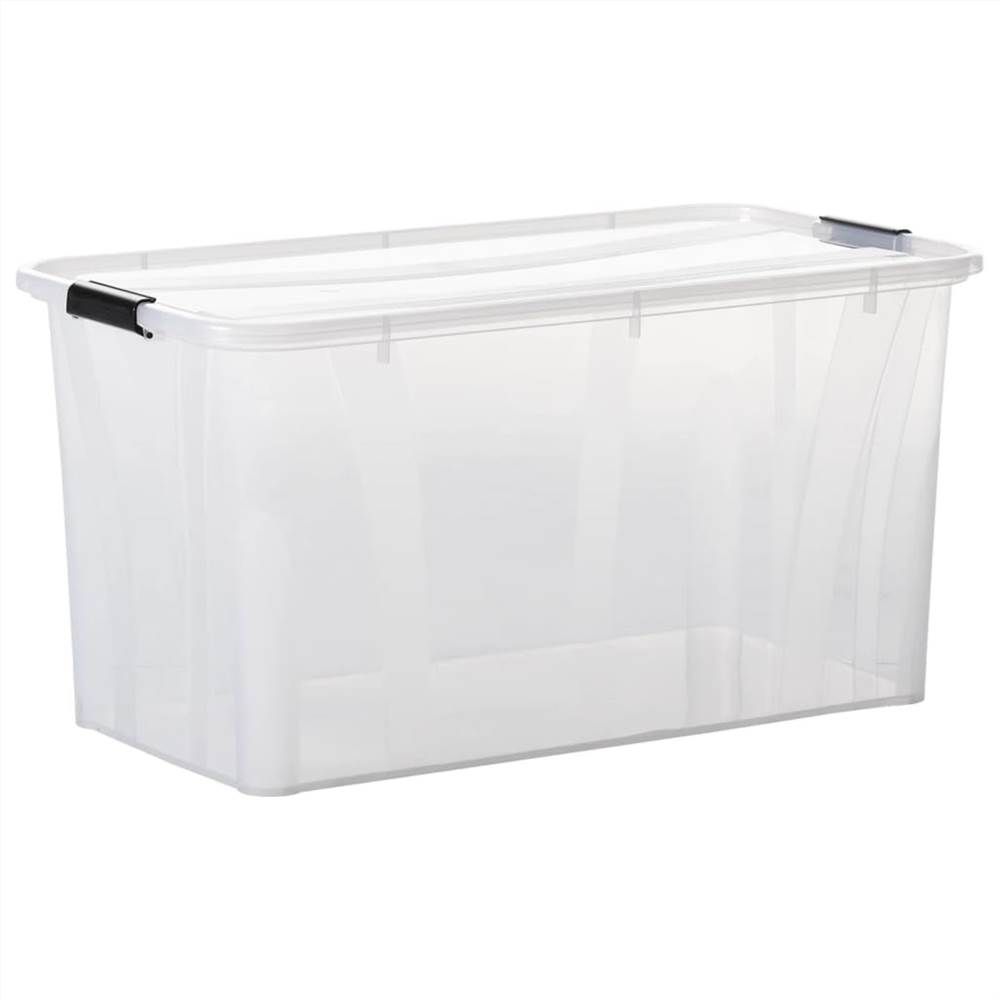 Storage Boxes with Lids 2 pcs Transparent 80 L