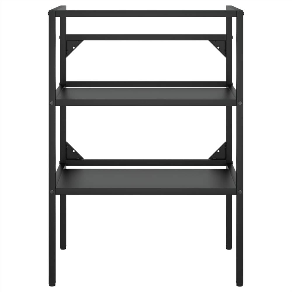 Bathroom Washbasin Frame with Built-in Basin Black Iron