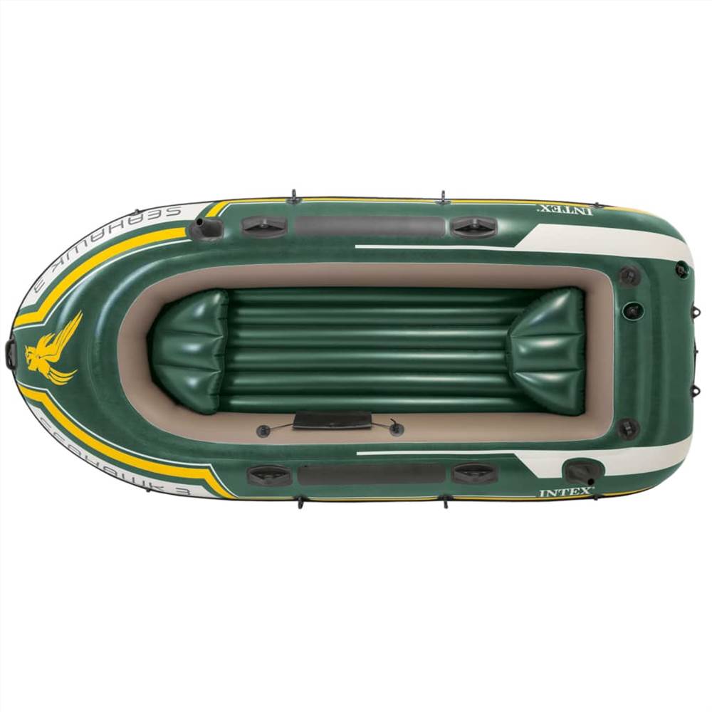 Intex Inflatable Boat Set Seahawk 3 with Trolling Motor and Bracket