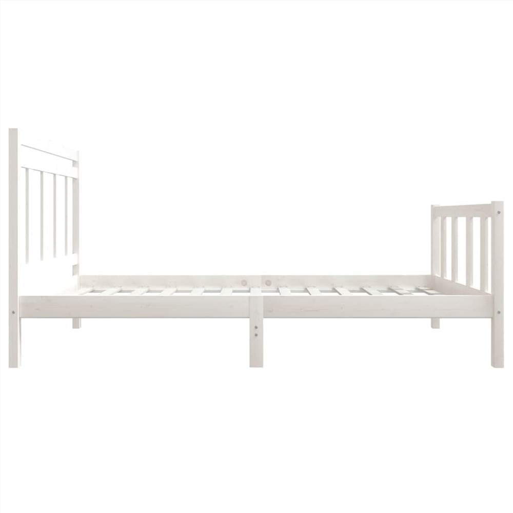 Bed Frame White Solid Wood 90x200 cm 3FT Single