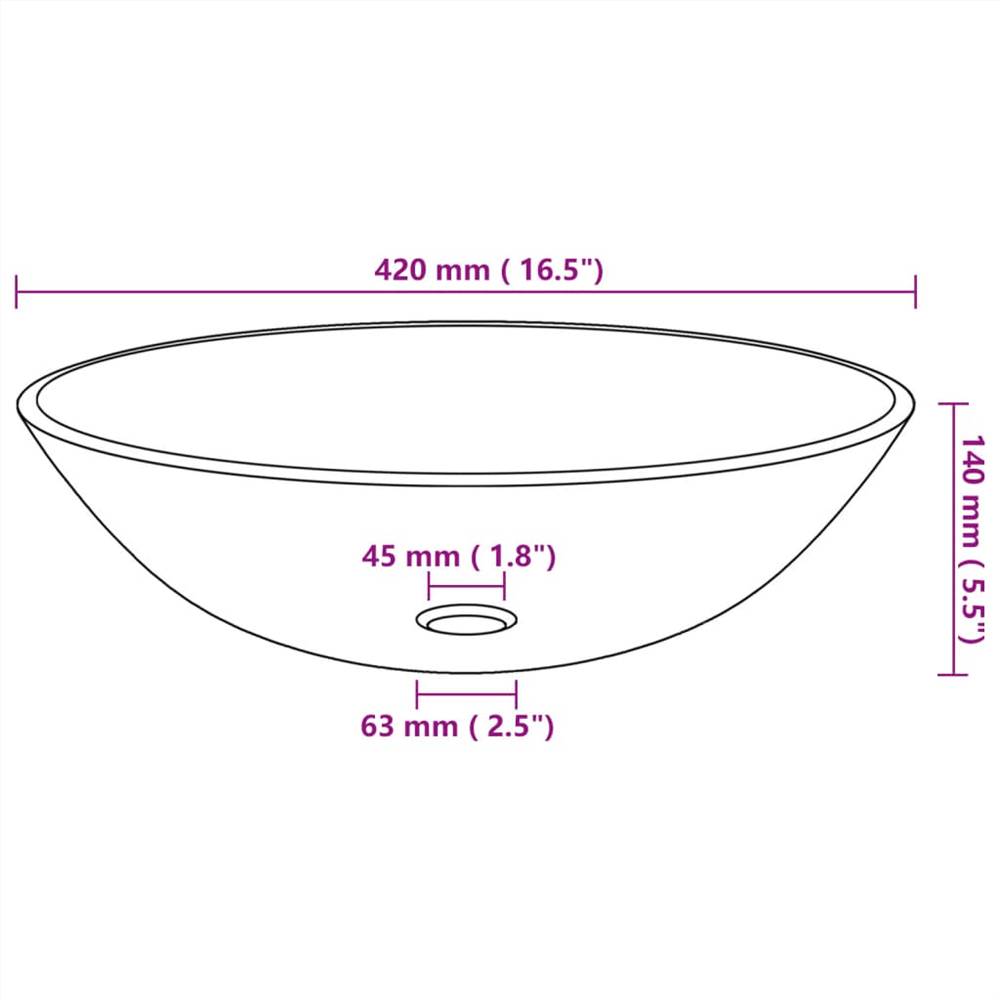 Bathroom Sink with Tap and Push Drain Gold Tempered Glass