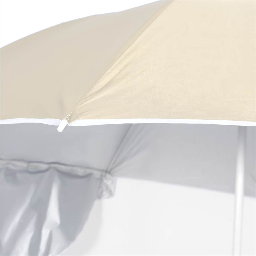 Beach Umbrella with Side Walls Sand 215 cm