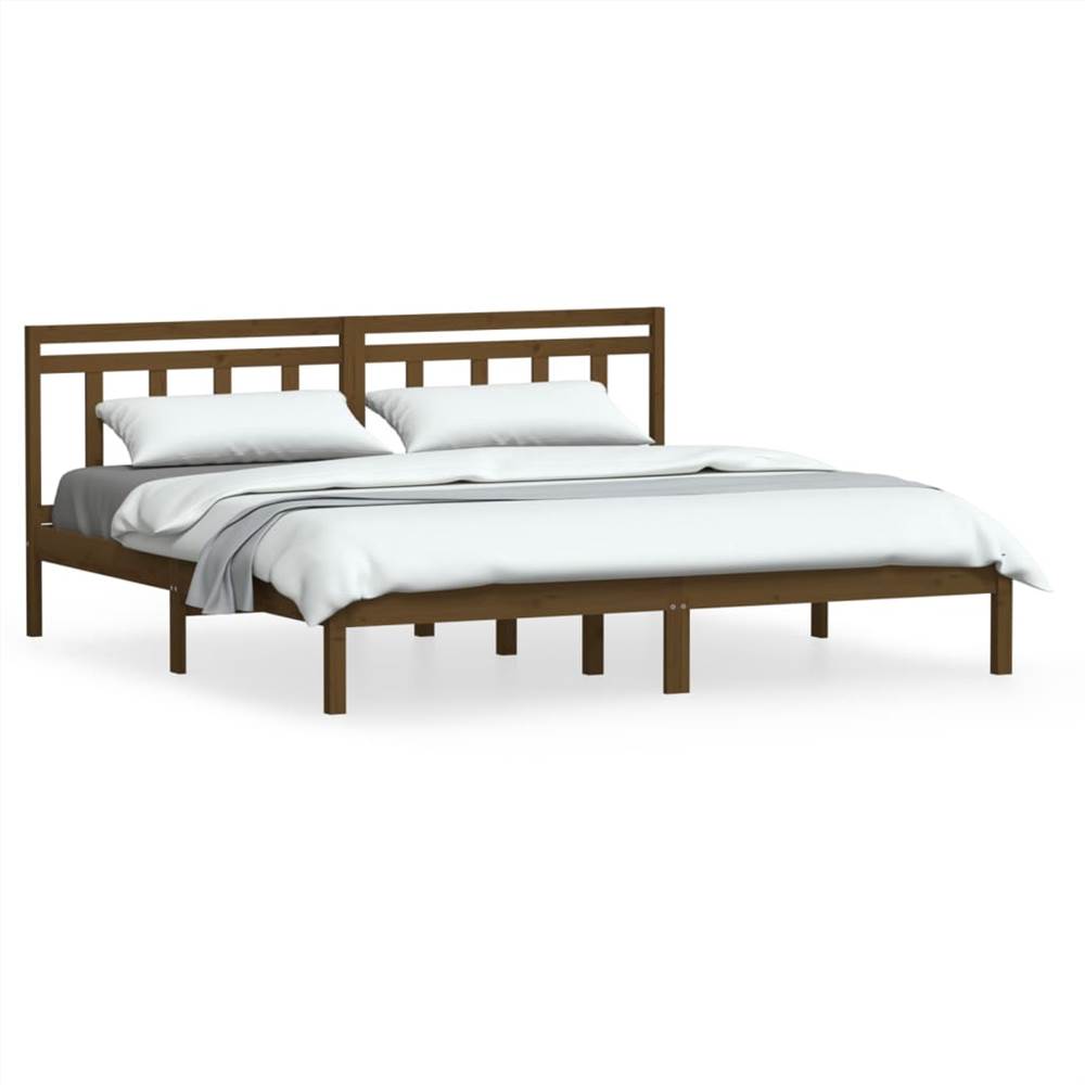 Bed Frame Honey Brown Solid Wood Pine 160x200 cm 5FT King Size