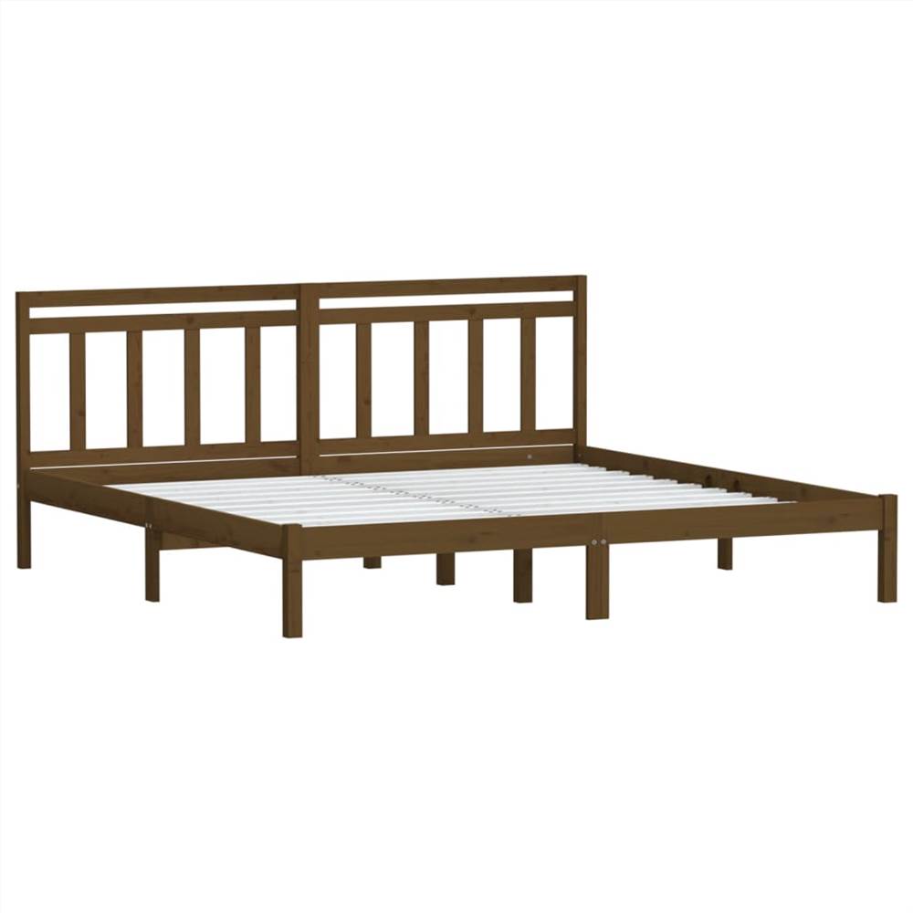 Bed Frame Honey Brown Solid Wood Pine 160x200 cm 5FT King Size