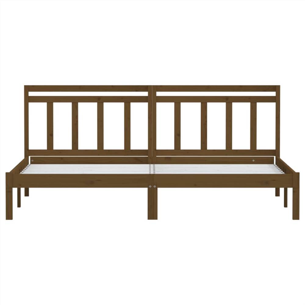 Bed Frame Honey Brown Solid Wood Pine 160x200 cm 5FT King Size
