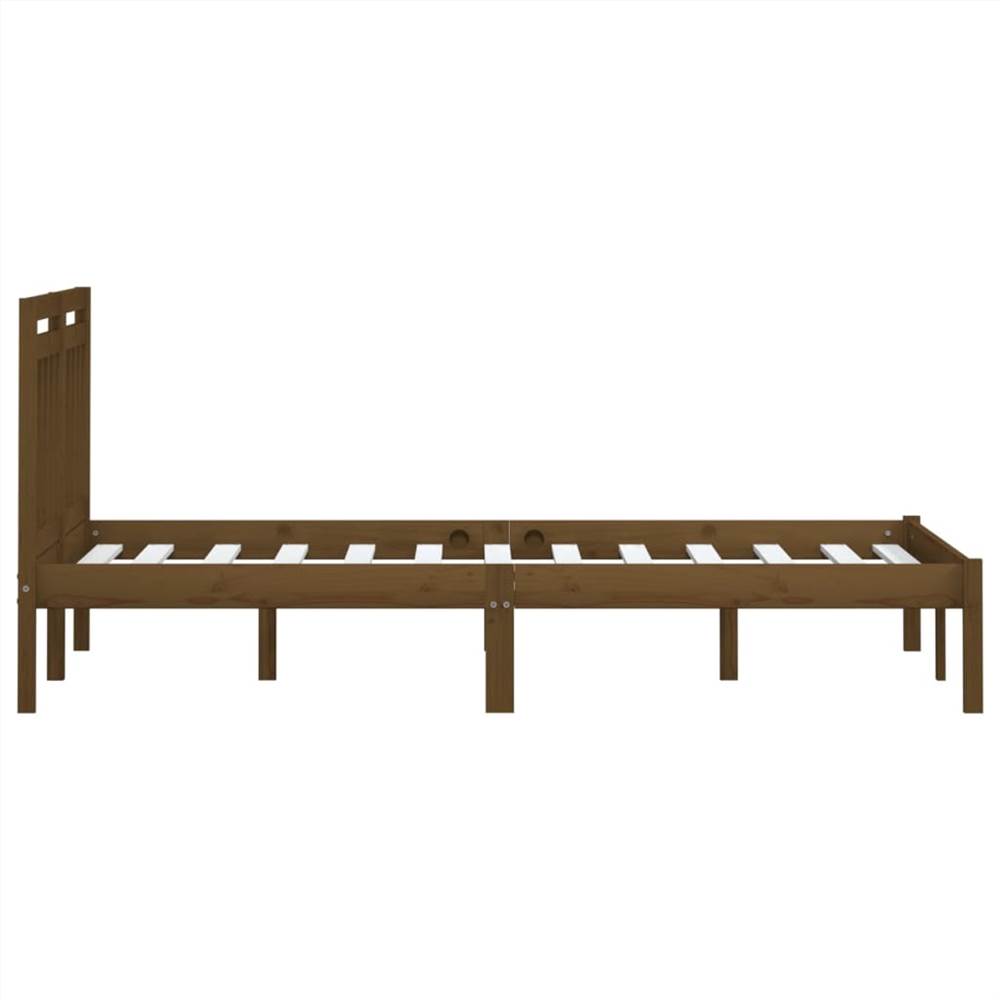 Bed Frame Honey Brown Solid Wood Pine 160x200 cm 5FT King Size