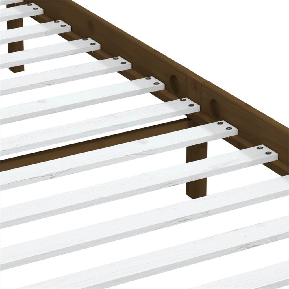 Bed Frame Honey Brown Solid Wood Pine 160x200 cm 5FT King Size