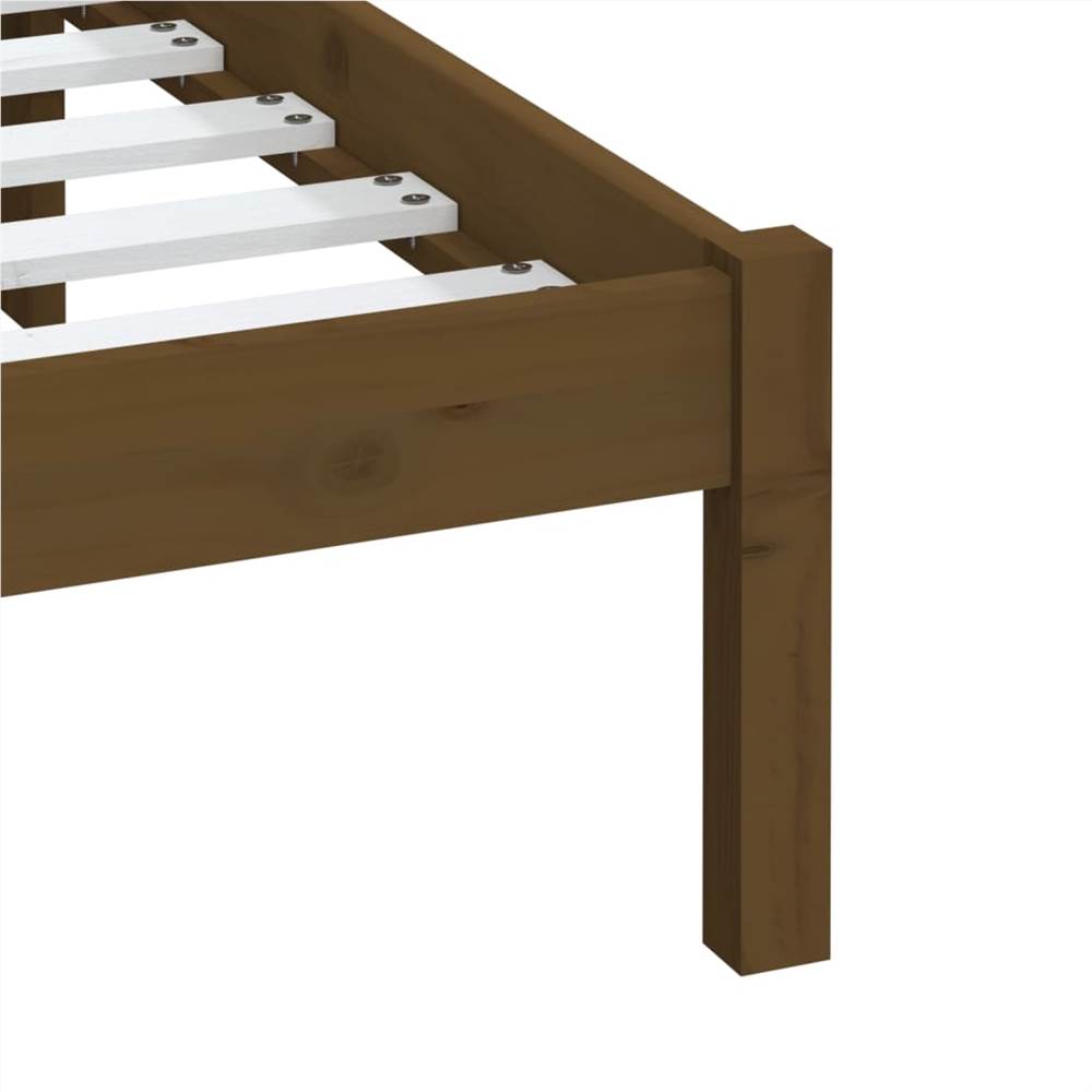 Bed Frame Honey Brown Solid Wood Pine 160x200 cm 5FT King Size