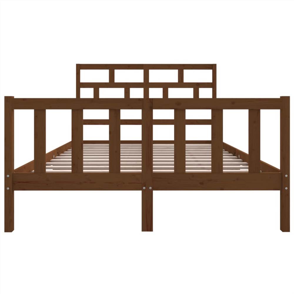 Bed Frame Honey Brown Solid Wood Pine 160x200 cm 5FT King Size
