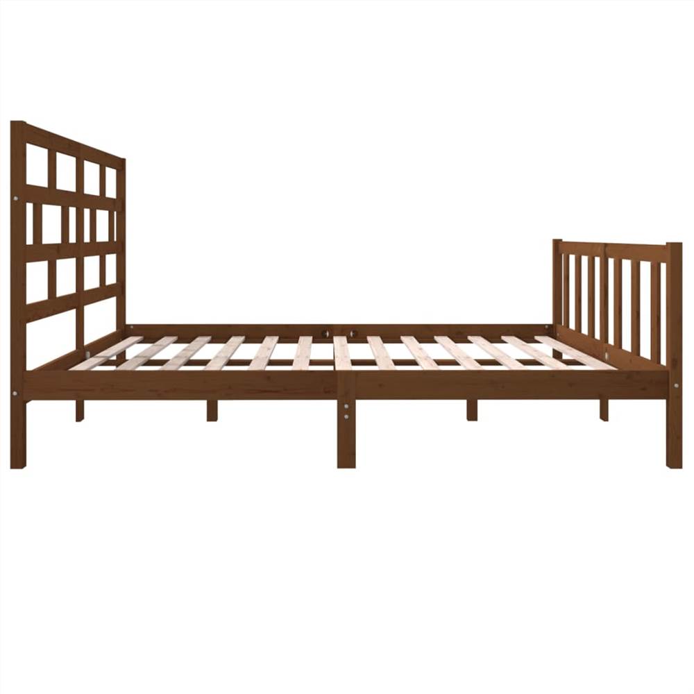 Bed Frame Honey Brown Solid Wood Pine 160x200 cm 5FT King Size