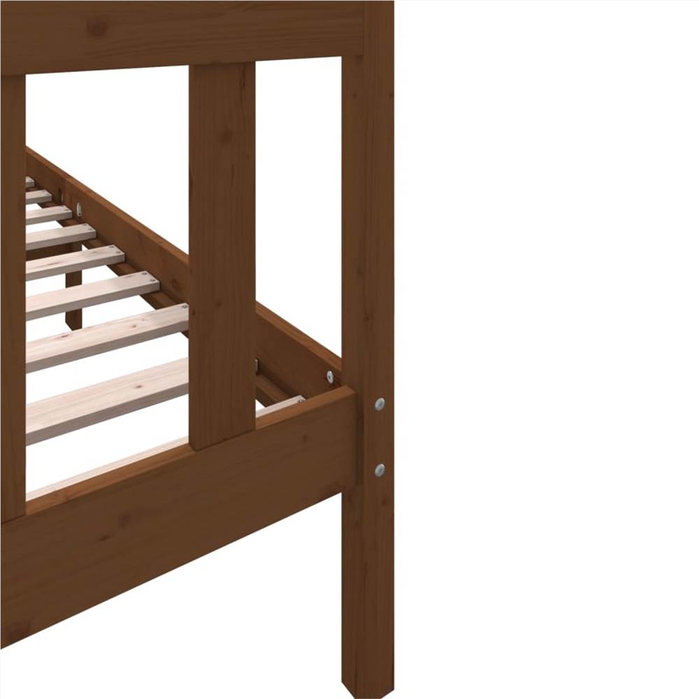 Bed Frame Honey Brown Solid Wood Pine 160x200 cm 5FT King Size