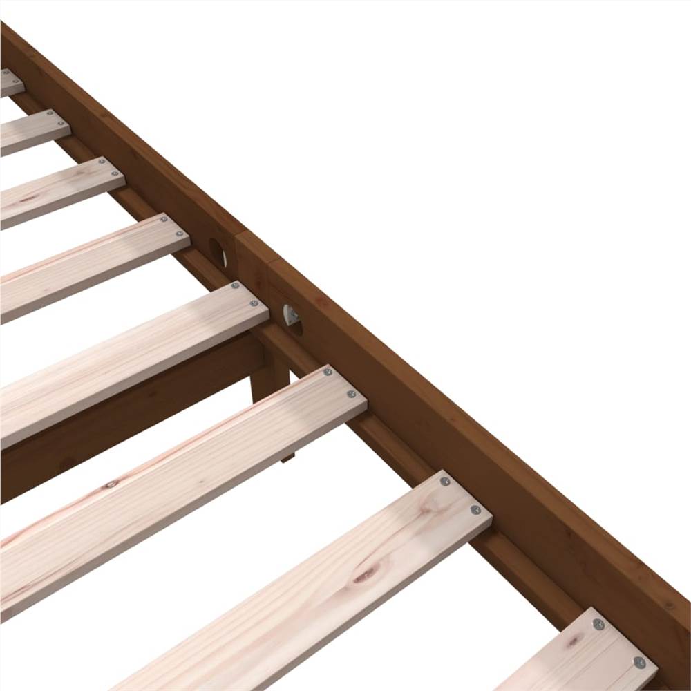 Bed Frame Honey Brown Solid Wood Pine 160x200 cm 5FT King Size